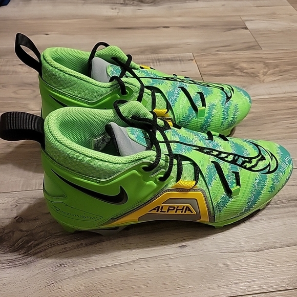 NWOT Nike Alpha Menace Pro 3 Cleats Mens 12 Green‎ Black FB8442-303 main image 8